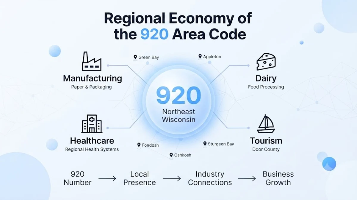 Regional economy of the 920 area code — manufacturing, dairy, and healthcare industries across northeastern Wisconsin