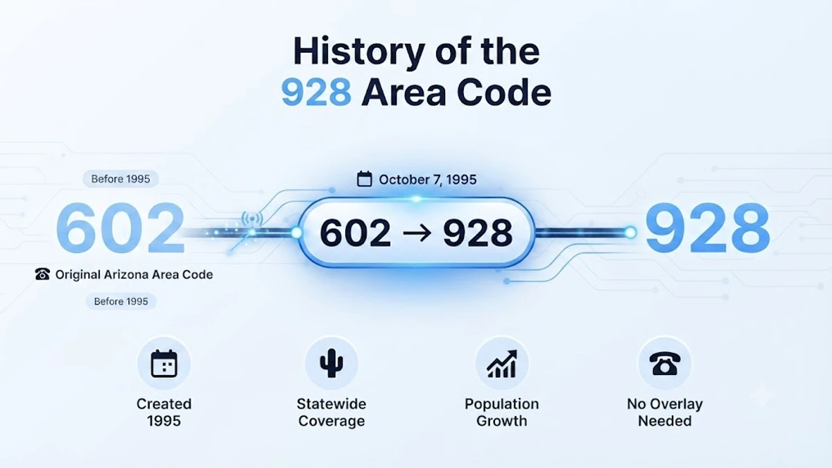 History of the 928 area code — Arizona's 1995 geographic split from area code 602