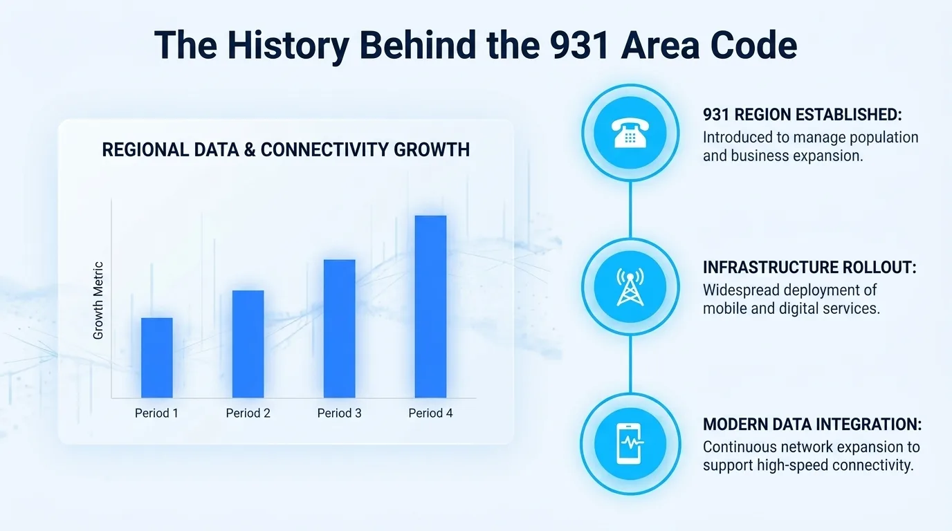 The history of the 931 area code — from the 615 split through regional growth