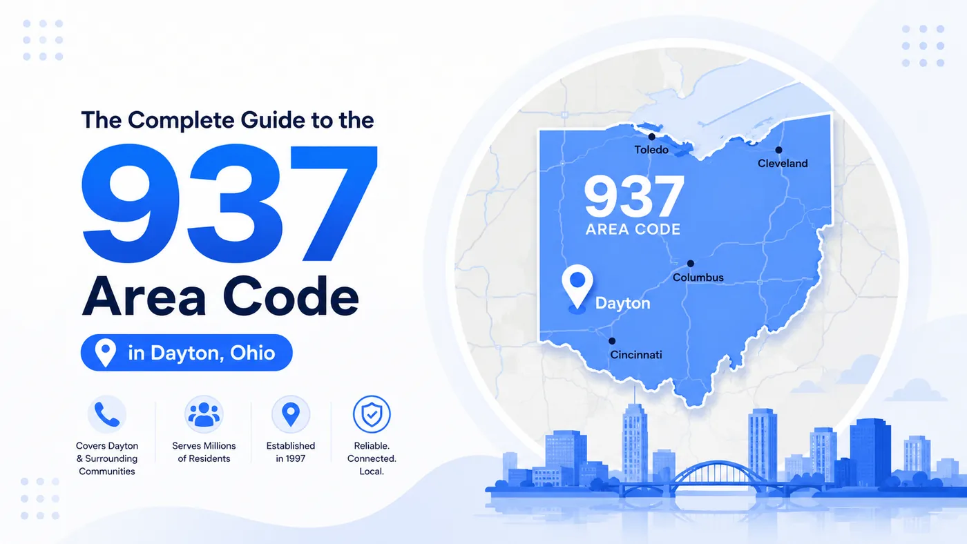937 area code — Dayton Ohio covering Montgomery, Greene, Clark, Miami, and surrounding Miami Valley counties