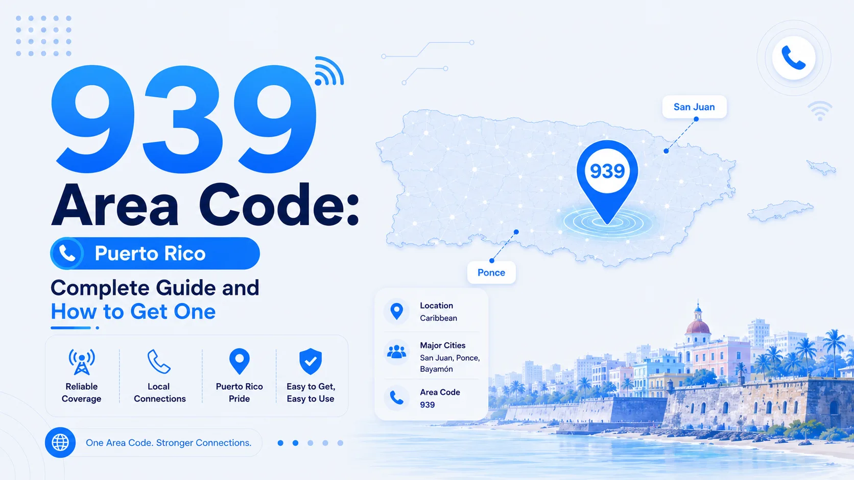 939 area code map — Puerto Rico, San Juan, Ponce, Bayamon