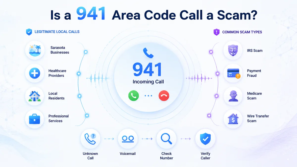 941 area code scam awareness — how to identify spoofed Southwest Florida phone numbers and protect personal information from caller ID fraud targeting Sarasota, Bradenton, Venice, and Port Charlotte residents