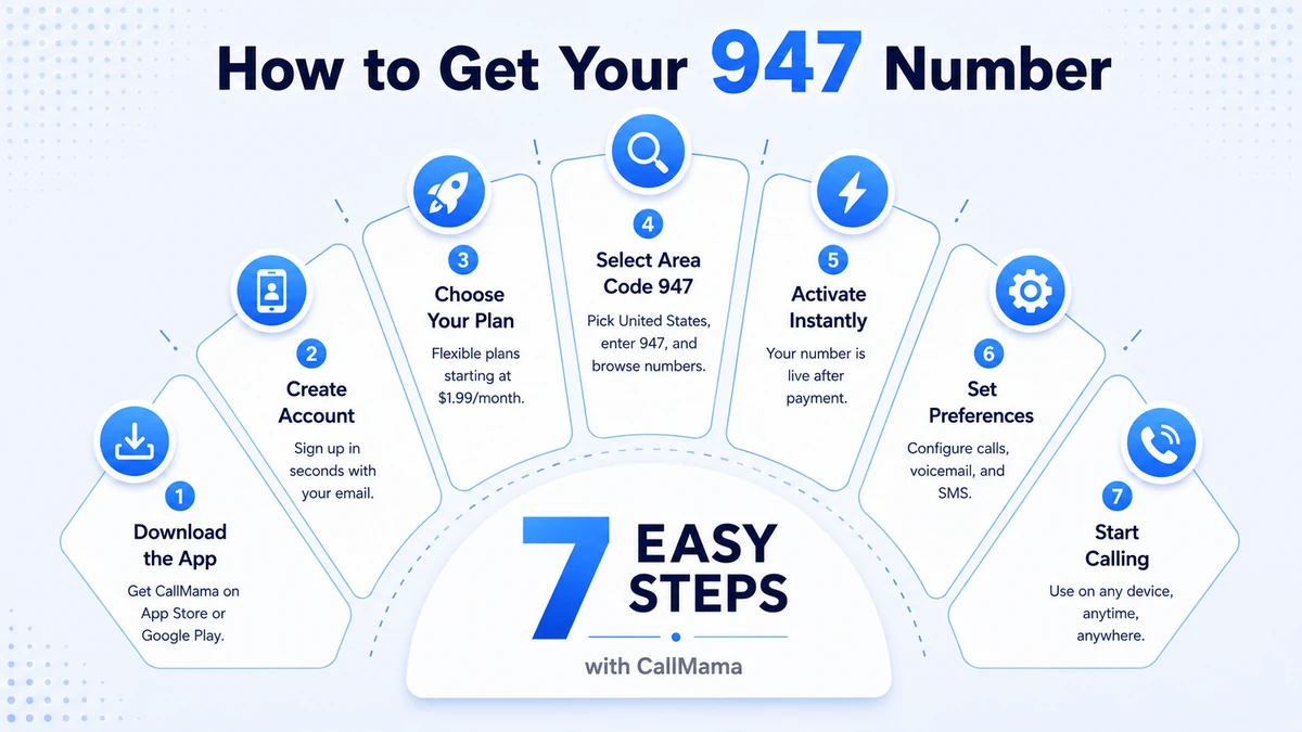 Step-by-step guide to getting a virtual 947 area code phone number for Troy, Auburn Hills, Southfield, Royal Oak, and Oakland County Michigan