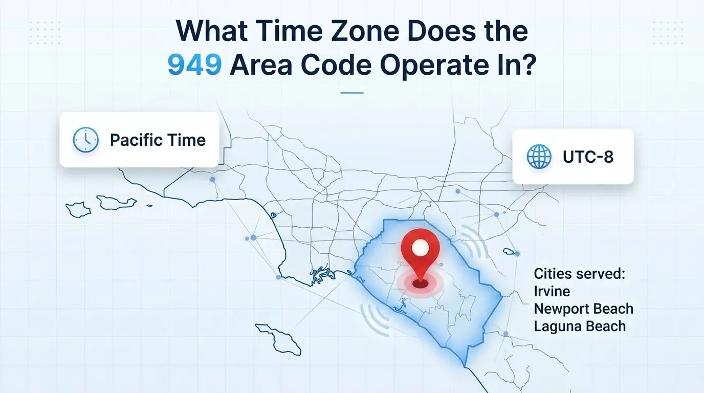 Overview of the 949 area code coverage across Southern California and Orange County