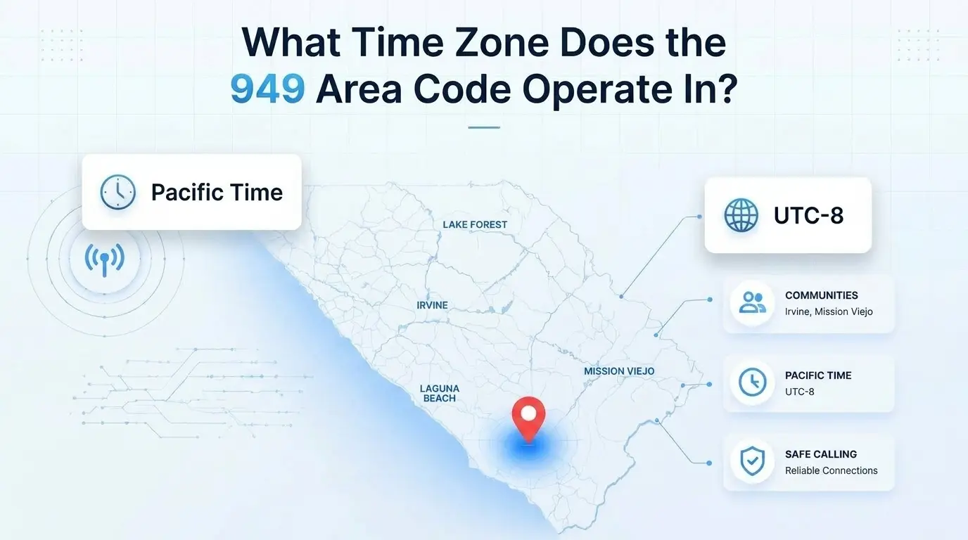 What time zone does the 949 area code operate in — Pacific Time Zone map