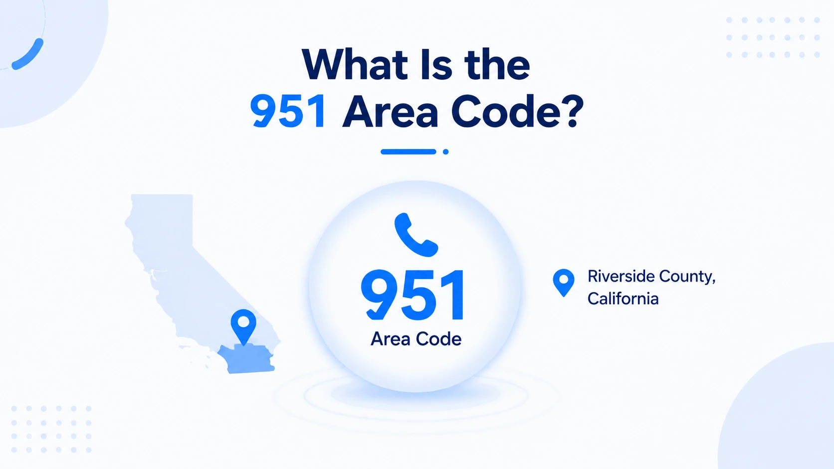 What is the 951 area code — 951 area code serving Riverside County California
