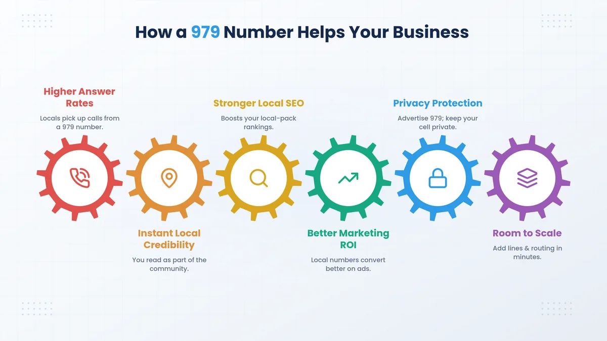 How a 979 area code number helps your business — local credibility, higher answer rates and marketing ROI in the Brazos Valley