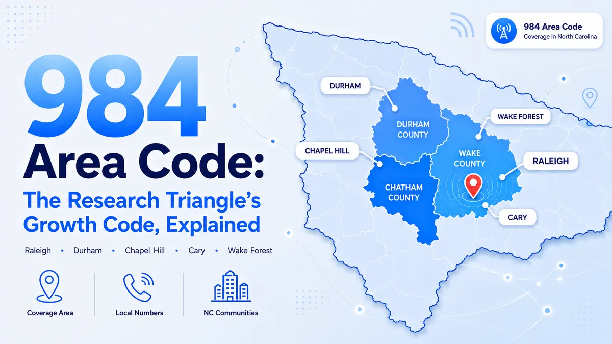 984 area code — Raleigh, Durham, and the Research Triangle overlay of 919