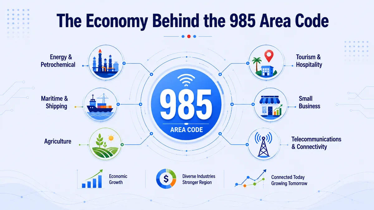 985 area code economy — Port Fourchon offshore energy and Louisiana seafood industry