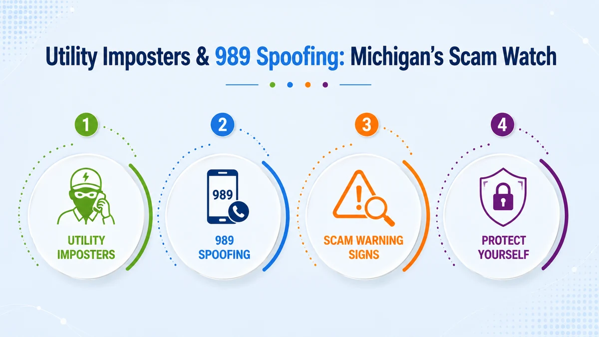 989 area code scam warning — utility imposter calls and caller ID spoofing in mid-Michigan