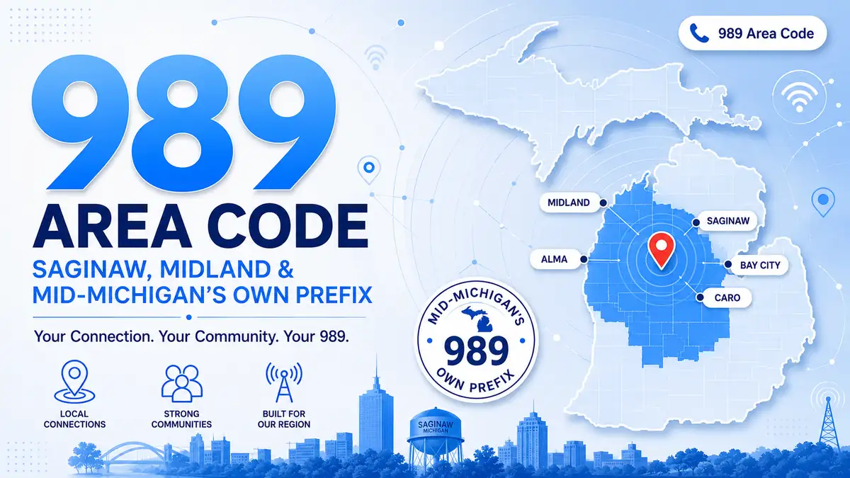 989 area code — Saginaw, Bay City, Midland and central Michigan phone number guide