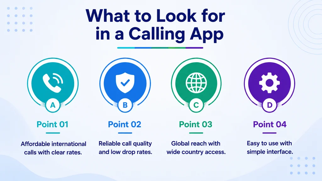 What to look for in a calling app — coverage, rate transparency, and number type