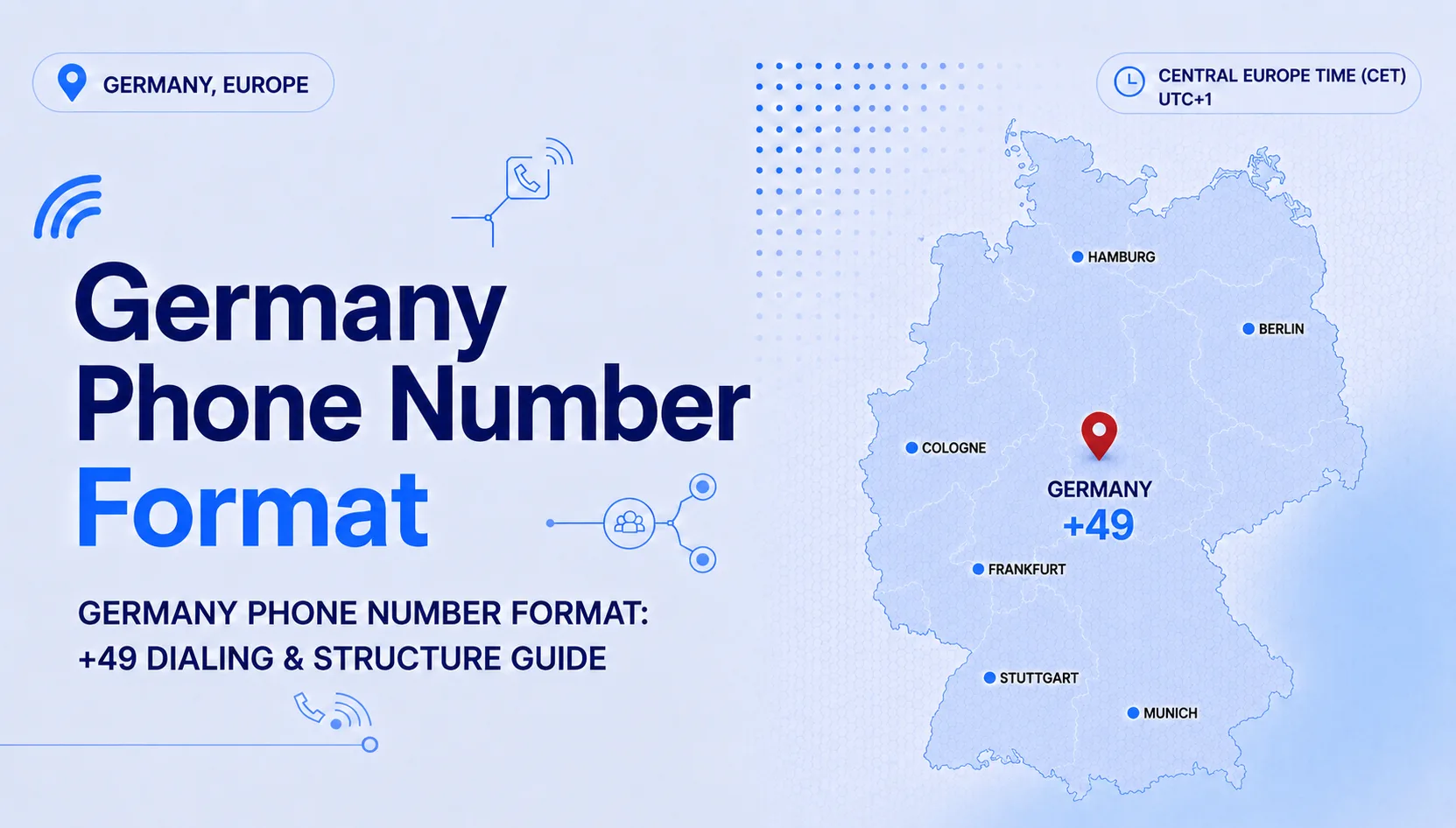 Germany phone number format — +49 country code, area codes and mobile prefixes