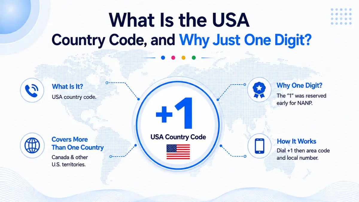 USA country code explained — the +1 prefix and full number format for calling the United States