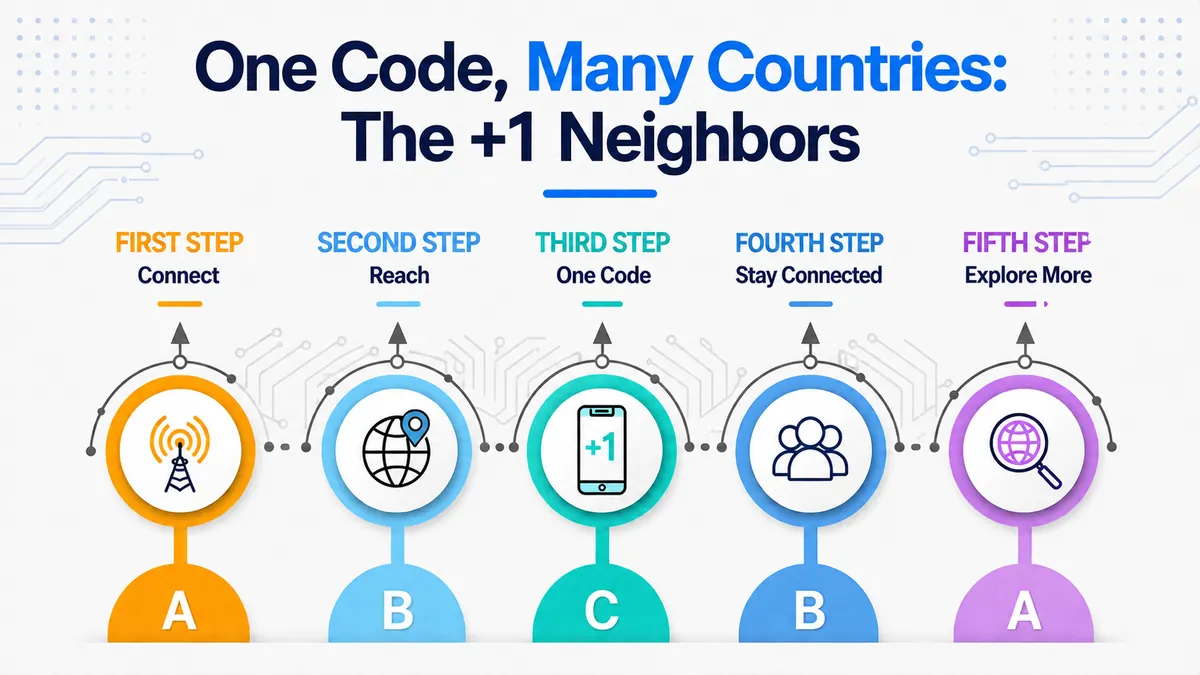 One code, many countries — the +1 neighbors sharing the USA country code across North America and the Caribbean