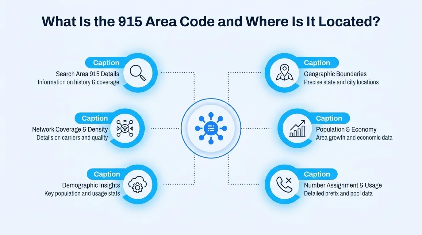 What is the 915 area code and where is it located — coverage overview