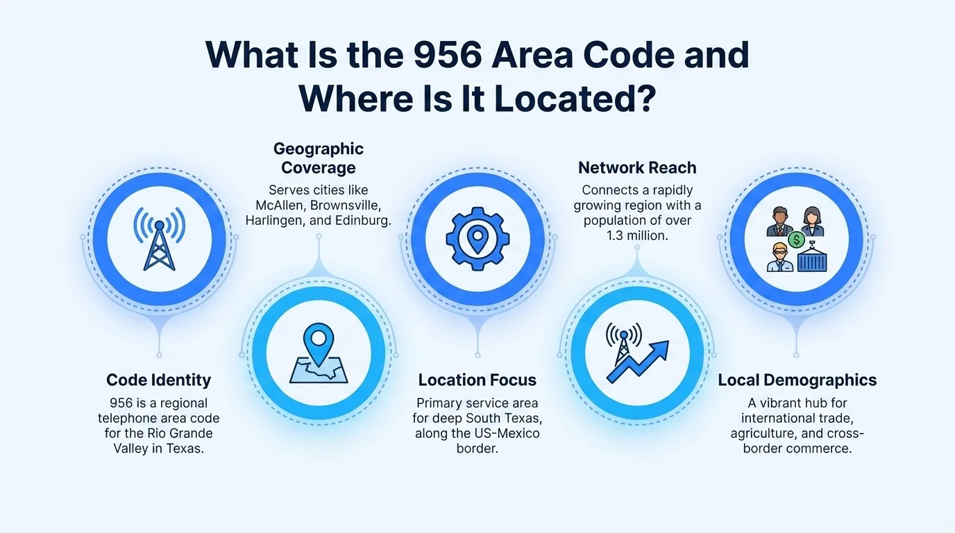 What is the 956 area code — Rio Grande Valley coverage, cities, and demographics