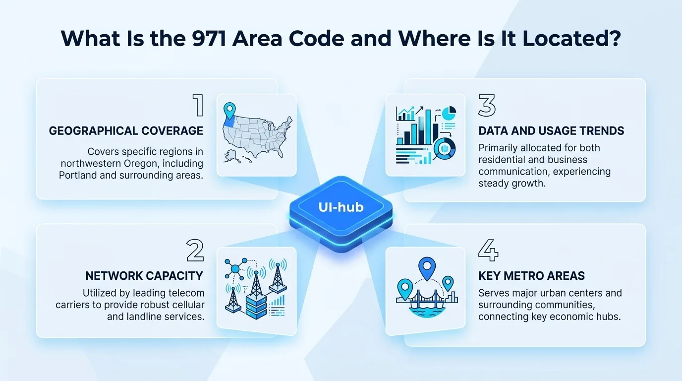 What is the 971 area code — geographical coverage, network capacity, and key metro areas