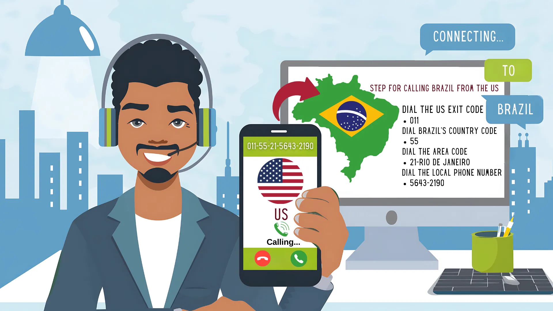 브라질에 전화 걸기: 단계별 가이드